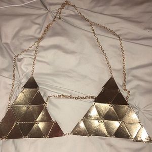 Gold chain bra never worn!